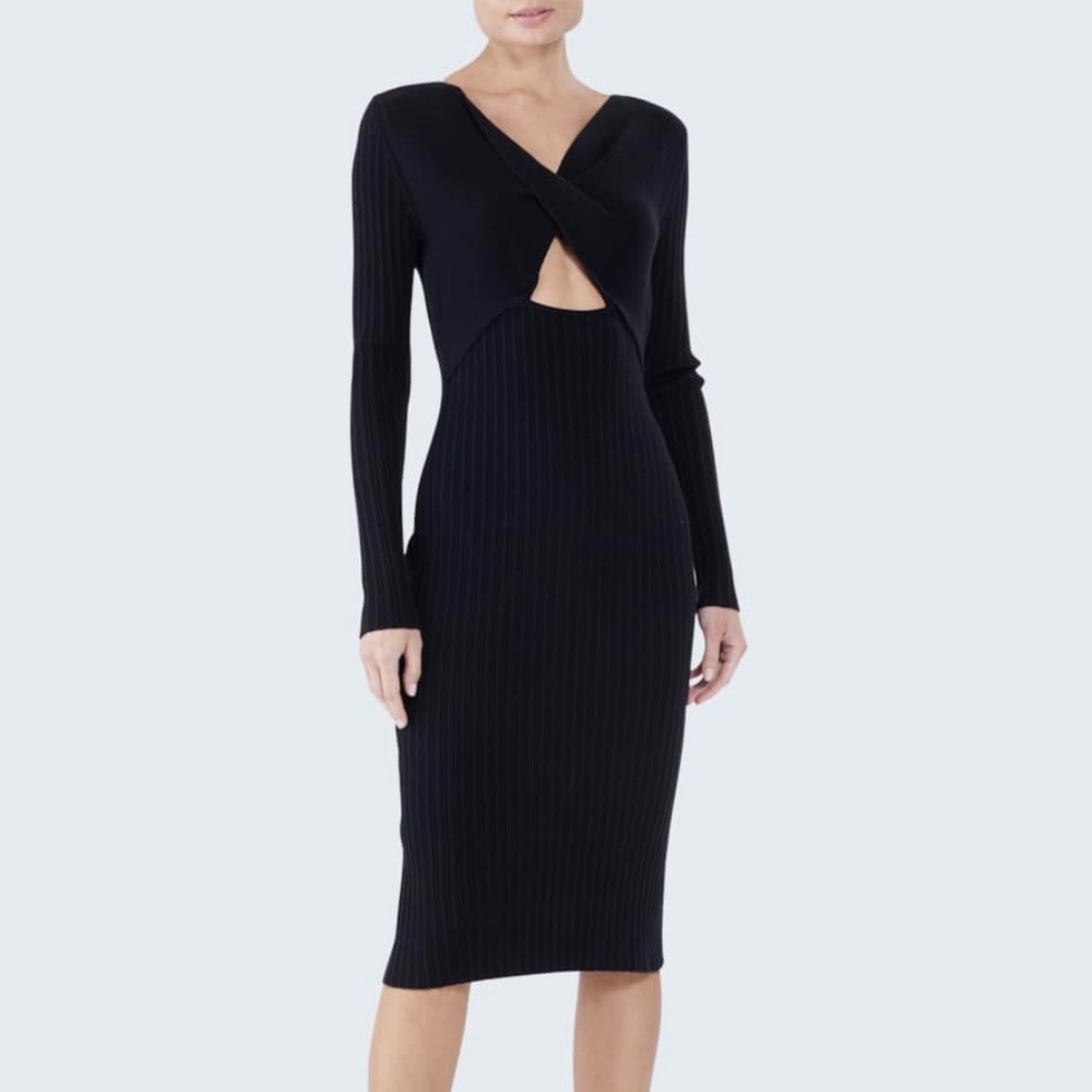 $495 Ramy Brook Cashmere Wool Pilar Cutout Midi Dress Women’ Size XS